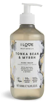 Productafbeelding van I Love Naturals Hand Wash, handzeep, geur: Tonkaboon en mirre, 500 ml