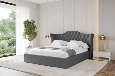 Produktbild von ALTDECOR Polsterbett mit Bettkasten - ZORAN - 200x200 Dunkelgrau - Bett mit Kopfteil, Boxbett ohne Matratze, Doppelbett mit Stauraum
