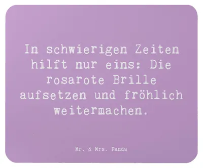 Produktbild von Mr. & Mrs. Panda Mauspad Spruch Hoffnung in schwierigen Zeiten - Lavendeltraum - Geschenk, Glücksmomente, Stimmung, pc mousepad, Herzensbotschaften, Optimismus, Mut