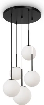 Produktbild von Maytoni Lea Ø55cm 5-Flg. Pendelleuchte Seide Stoff Creme ARM369-05-G}