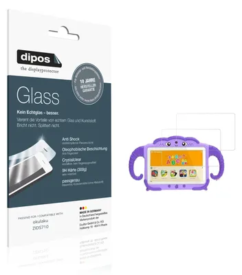 Produktbild von 2x Schutzfolie für okulaku ZIDS710 - Anti-Shock 9H Folie dipos Glass Kunststoffglas
