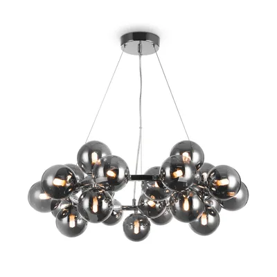 Produktbild von Maytoni Dallas Pendelleuchte, Hängeleuchte 25x G9 Chrom Rauchfarbe Glas