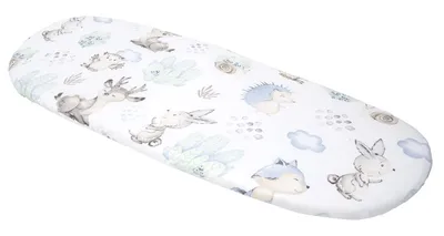 Obrázek produktu pro Prostěradlo do kočárku 86x40cm bavlna jelen a ježek