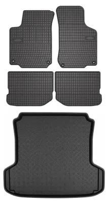 Productafbeelding van Rubberen automatten + kofferbakmat voor Seat Toledo II 1998-2004 – 5-delig, zwart, op maat – Wielganizator SolidPRO