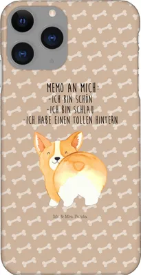 Produktbild von Mr. & Mrs. Panda Iphone 11 Pro Handyhülle Corgi Po - Hundeglück - Geschenk, Hund, Spruch, Premium Kunststoff, Handy Case, Positiv, Selbstliebe, Sprüche