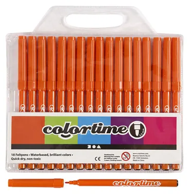 Produktbild von Colortime Filzstifte, Strichstärke: 2 mm, Orange, 18Stck.