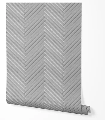 Produktbild von Selbstklebende Tapete Möbelfolie 3D Chevron Streifen Muster Hellgrau Modern Minimalistisch Elegantes Design Strukturierte Linien Wohnzimmer Schlafzimmer Flur Küche 5m x 0,5m
