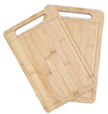 Produktbild von Set aus 2 Schneidebrettern aus Bambus, 30,5 x 19,5 x 1,2 cm