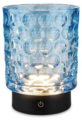 Produktbild von Briloner Sunora LED Tischlampe kabellos IP44, Dimmbar, Touch, Kabellos, Spritzwasserschutz, Blau, Ø11 x 15 cm