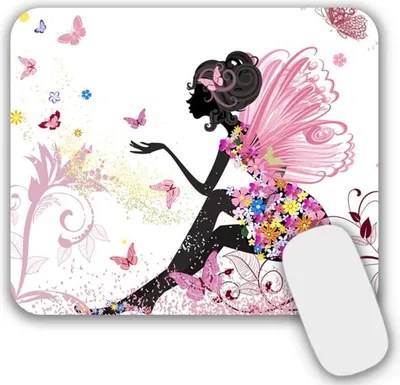 Image de Tapis de souris Petit tapis de souris antidérapant Motif Fillette multicolore 24x20 cm