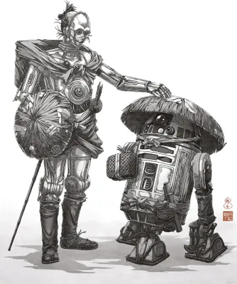 Produktbild von Komar Wandbild- Star Wars Vision Samurai Droids - Größe 50 x 70 cm