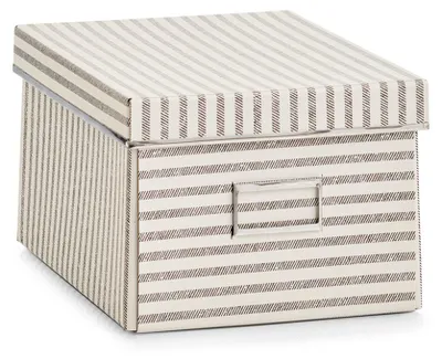 Produktbild von Aufbewahrungsbox 'Stripes', Pappe, beige
