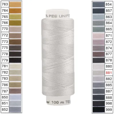 100m / 1 Spule Unipoly 120 TEX14x2 Polyester hellgrau