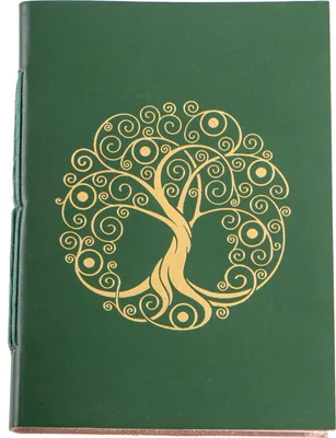 Image de Cahier d'écriture - Arbre de vie vert/or 144 pages 18x13cm