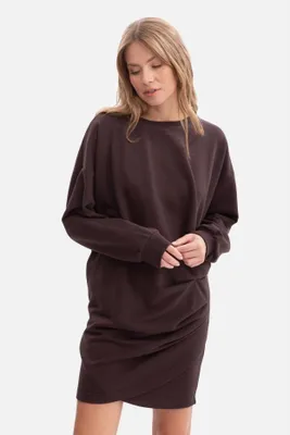 Zdjęcie produktu dla BeWear Damska sukienka dresowa Odi B298 czekoladowa S/M