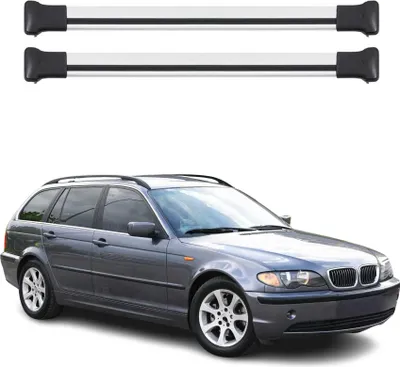 Obrázek produktu pro Příčné střešní nosiče pro BMW řady 3 E46 Kombi 1999-2007 Šedá hliníková