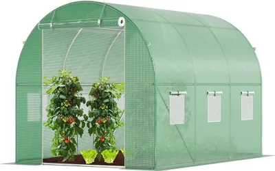 Produktbild von VOUNOT® Gewächshaus Foliengewächshaus Winterfest Tomatenhaus Folientunnel, 3x2x2m 6m²
