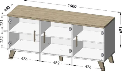 Obrázek produktu pro Halmar LOTTA 150 (3D) bílá/ dub sonoma