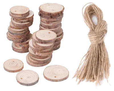 Immagine prodotto di 50 dischi albero, dischi di legno per il fai da te, matrimonio rustico, festa, decorazione in legno (4-6 cm)
