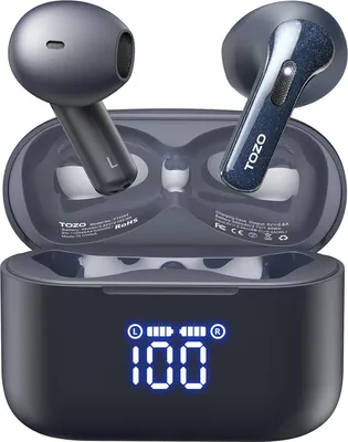 Produktbild von 5.3 In Ear Ohrhörer, Dual-Mikrofon Noise Cancelling Kopfhörer mit LED-Digitalanzeige, 44 Std Spielzeit Stereo Sound,IPX8 Wasserdicht Headset