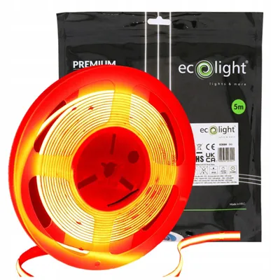 Obrázek produktu pro LED páska COB, oranžová barva, rovnoměrné světlo, role 5 metrů, podsvícení, 45W