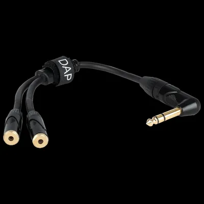 Produktbild von DAP FLA5 – right-angled male stereo jack to 2 female stereo mini-jack 0,3 m, schwarz