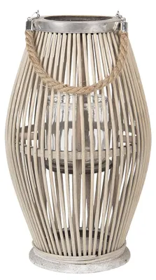 Image de Clayre & Eef, bougeoir en bois, couleur gris