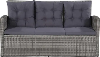 Produktbild von vidaXL 6-tlg. Garten-Lounge-Set mit Auflagen Poly Rattan Grau