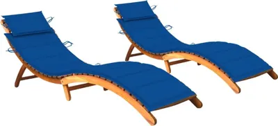 Produktbild von CLORIS Sonnenliegen 2 Stk. mit Auflagen Massivholz Akazie 3077371