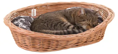 Produktbild von Wiklinowy Świat - Weidenkorb Hundebett Katzenbett, Weidenbett für Haustiere - Natürlich warm, atmungsaktiv und stilvoll - Verschiedene Größen 58x42x15cm - Braun mit Schnörkelmuster