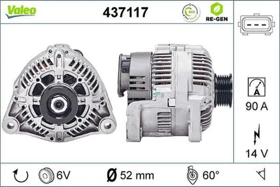 Produktbild von VALEO 437117 Lichtmaschine Generator LiMa 90A 14V für BMW 3 Limousine (E46) 3 Touring (E46) 3 Coupe (E46) 3 Compact (E36) Z3 Roadster (E36)