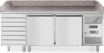 Produktbild von HENDI Pizzatisch zweitürig + 7 Schubladen 485L