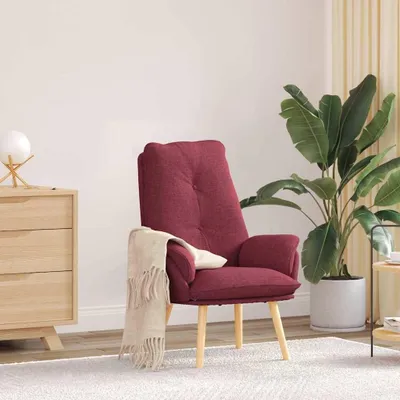 Produktbild von Weinroter Sessel, 69 x 74 x 93 cm, aus Stoff und Sperrholz