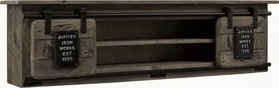 Immagine prodotto di MASSIVMOEBEL24 | mensola in legno di Mango 130x25x35 grigio scuro laccato RAILWAY