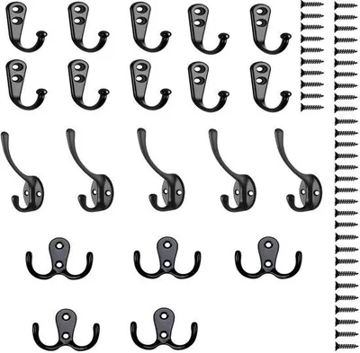 Produktbild von Metallischer Wandhaken, Doppelhaken, Zwillingshaken, Wandhalter, für Schlafzimmer, Badezimmer, Küche