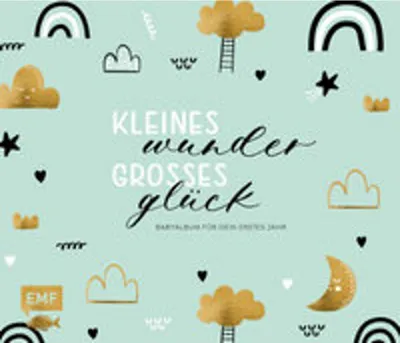 Produktbild von Kleines Wunder, großes Glück - Babyalbum für dein erstes Jahr (Handlettering)