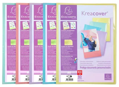 Zdjęcie produktu dla Teczki Exacompta Kreacover A4 50 pudełek pastelowe kolory 24x32 cm