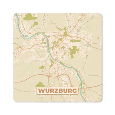 Produktbild von MuchoWow® Mauspad Mousepad Stadtplan - Würzburg - Stadtplan - Vintage 20x20 cm - Mousepads - Maus Mat - Pad - Mausunterlage - Desk Mat - Bureauartikeln