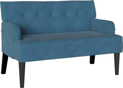 Zdjęcie produktu dla vidaXL Ławka Chesterfield Blau 112 x 65,5 x 75 cm Samt