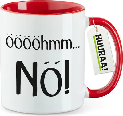 Produktbild von Huuraa Kaffeetasse ööööhmm Nö Schriftzug 330ml Rot Keramik Kaffeebecher Geschenkidee