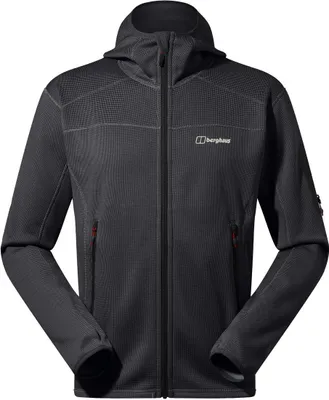Kapuzen-Fleece Pravitale Mtn 2.0 Jacke von Berghaus in Schwarz; mit Reißverschluss und Kapuze; ideal als Midlayer.