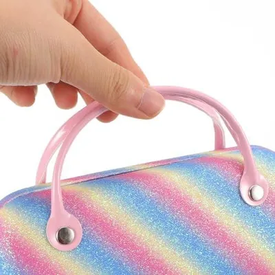 Image de Étui à lunettes et trousse à stylos en forme d'ours, en tissu, avec une poignée pratique. Étui de voyage multifonctionnel pour garçons et filles