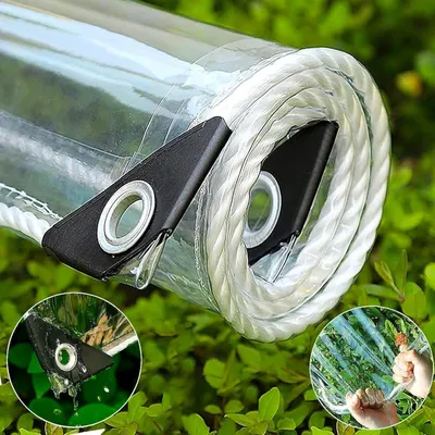 Image de Bâche de protection transparente en PVC résistant, avec des œillets