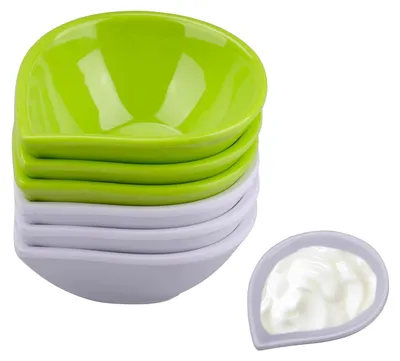 Dipschalen Set 6er, weiß/grün, 10,3 cm, PP