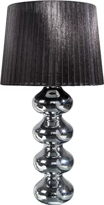 Produktbild von Design Tischlampe MIA 60cm silber Tischleuchte Stoffschirm Barock Nachttischlampe Wohnzimmerlampe E27