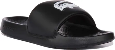 Zdjęcie produktu dla Lacoste Serve Men's Croco Synthetic Slide Sandal Black White - 6 UK - 39.5 EU - 7 US / Black & White