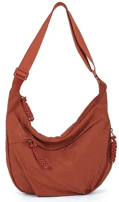 Obrázok produktu pre Kruhová taška cez rameno z vintage nylonového plátna – 30 x 20 cm – oranžová