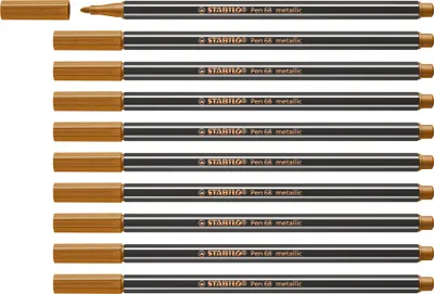 Image de Stylo feutre métallique Premium - STABILO Pen 68 metallic - paquet de 10 - cuivre