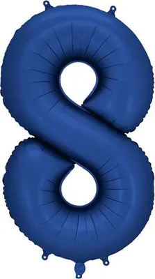 Immagine prodotto di Pallone in foil numero ''8'', 86 cm, blu navy, satinato