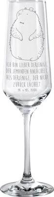 Produktbild von Mr. & Mrs. Panda Sektglas Murmeltier - Transparent - Geschenk, Champagnerglas, Sektflöte, Respekt, Glas, graviert, Fröhlichkeit, Freundlichkeit, Knigge, Trinkglas